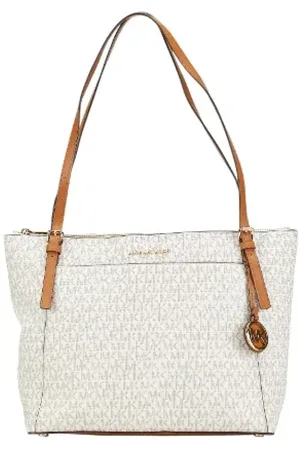 Michael Kors Pre-owned, Dame, Hvid, ONE SIZE, Tyl, Pre-owned Canvas totes