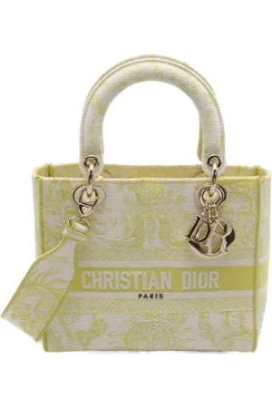 Dior Pre-owned, Dame, Gul, ONE SIZE, Uld, Pre-owned Canvas dior-tasker