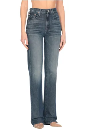 Mother Jeans, Dame, Blå, W27, Bomuld, Klassiske Straight-Leg Jeans i Blå