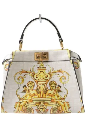 Fendi Pre-owned, Dame, Hvid, ONE SIZE, Uld, Pre-owned Laeder hndtasker