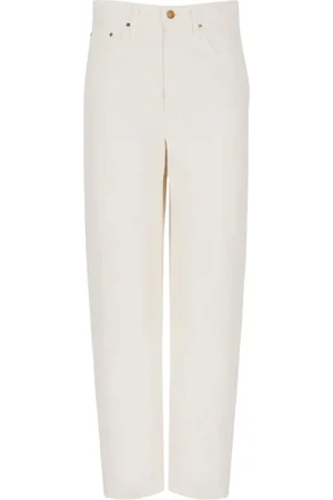 Mother Jeans, Dame, , W30, Elegant Ivory Straight-Leg Jeans