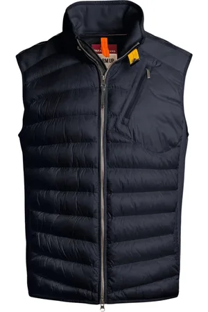 Parajumpers Jakke, Herre, Blå, XL, Blå Hybridvest med Flere Lommer