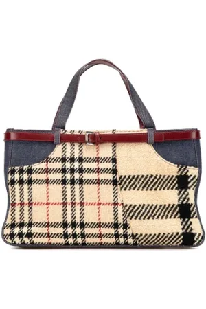 Burberry Pre-owned, Dame, Flerfarvet, ONE SIZE, Uld, Pre-owned Uld hndtasker