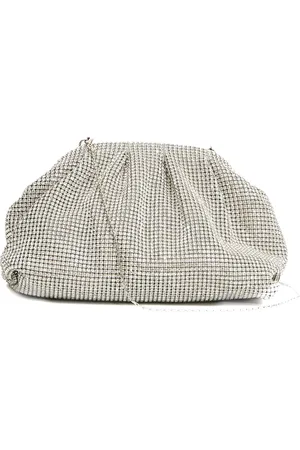 Twentyfour Taske, Dame, Grå, ONE SIZE, Uld, Elegant Argento Clutch med Skulderrem