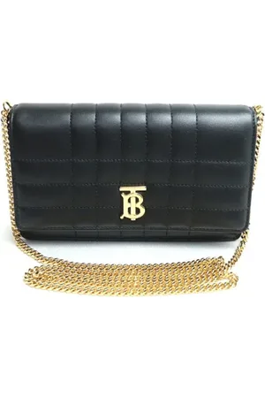 Burberry Pre-owned, Dame, Sort, ONE SIZE, Uld, Pre-owned Laeder skuldertasker