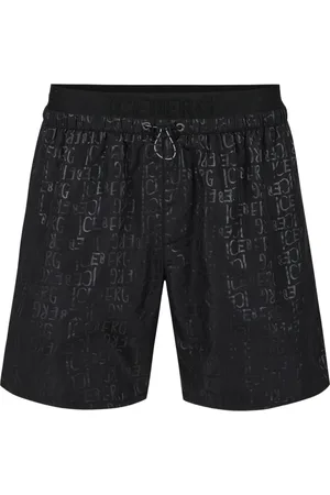Iceberg Badetøj, Herre, Sort, XL, Uld, Sorte bokser shorts med elastik, snor og logo