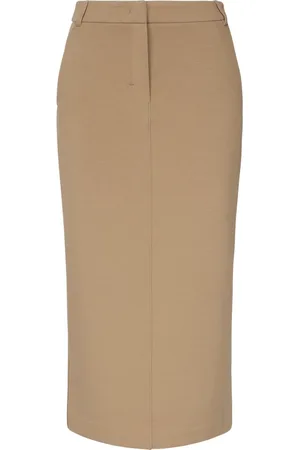 Max Mara Nederdel, Dame, Brun, M, Brun Nederdel med Central Slids