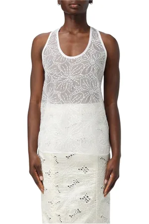 GENNY Top, Dame, Hvid, M, Elegant V-Neck Sleeveless Top