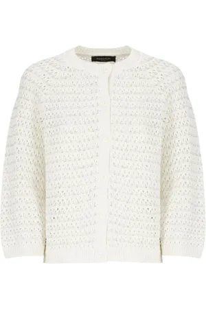 Fabiana Filippi Strik, Dame, Hvid, L, Cashmere, Luksuriøs Cashmere Crewneck Sweater
