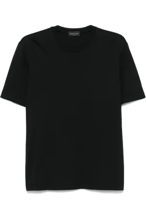 Roberto Collina Top, Herre, Sort, XL, Bomuld, Sort Bomuld Crew Neck T-shirt
