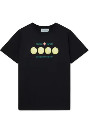 Casablanca Top, Herre, Sort, 2XL, Bomuld, Trykt Logo T-shirt Sport Stil
