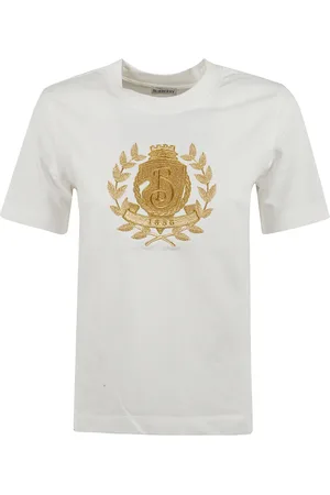 Burberry Top, Dame, Hvid, XS, Bomuld, Jerseywear T-shirts og Polos