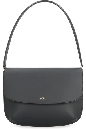 A.P.C. Taske, Dame, Sort, ONE SIZE, Uld, Læder skuldertaske med flap lukning