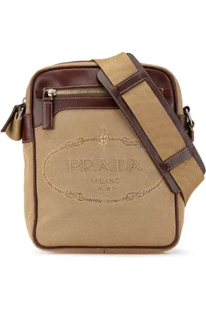 Prada Pre-owned, Dame, , ONE SIZE, Uld, Pre-owned Canvas crossbody-tasker