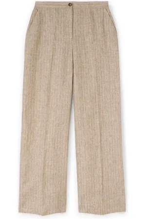 Motivi Bukser, Dame, , 2XL, Linned, Stribet linned palazzo bukser
