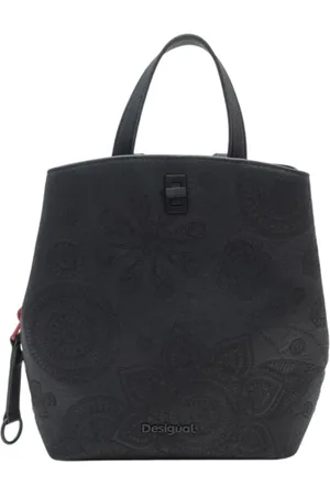 Desigual Taske, Dame, Sort, ONE SIZE, Uld, Blomstret broderet rygsæk med flere rum