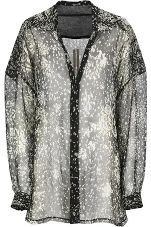 Rick Owens Bluser & Skjorter, Dame, Sort, S, Minimalist Sort Skjorte med Unik Silhuet