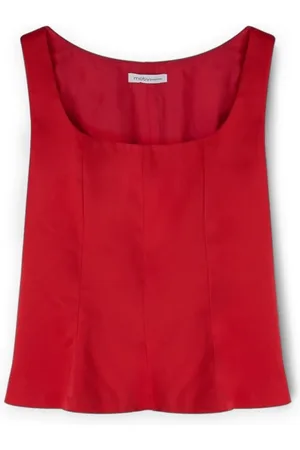 Motivi Top, Dame, Rød, XS, Bomuld, Top med bomuld peplum