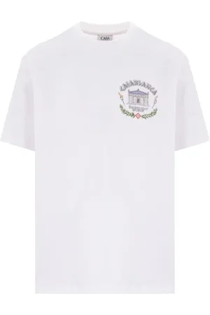 Casablanca Top, Herre, Hvid, XL, Bomuld, Grafisk Print Crew Neck T-shirt