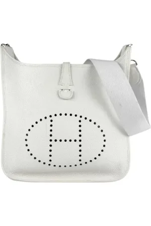 Hermès Pre-owned, Dame, Hvid, ONE SIZE, Uld, Pre-owned Laeder skuldertasker