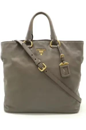 Prada Pre-owned, Dame, Grå, ONE SIZE, Uld, Pre-owned Laeder totes