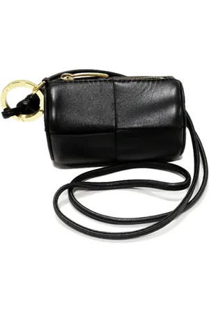 Bottega Veneta Pre-owned, Dame, Sort, ONE SIZE, Tyl, Pre-owned Laeder crossbody-tasker
