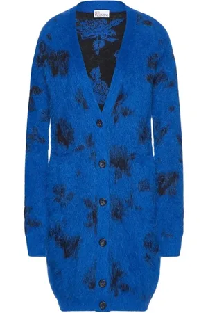 RED Valentino Strik, Dame, Blå, XS, Uld, Stilfuld Cardigan til Kvinder