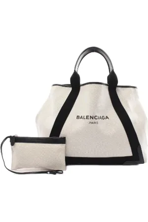 Balenciaga Pre-owned, Dame, Hvid, ONE SIZE, Uld, Pre-owned Canvas balenciaga-tasker