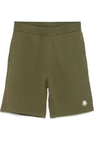 Moncler Shorts, Herre, Grøn, L, Uld, Olivengrøn Elastisk Talje Shorts