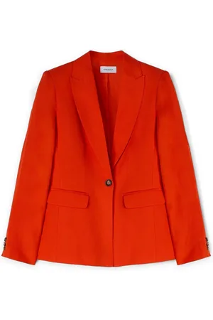 Motivi Jakke, Dame, Rød, XL, Bomuld, Enkeltknap Linen Blend Blazer