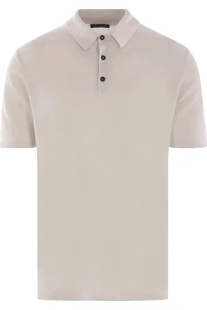 Roberto Collina Top, Herre, , S, Linned, Linned Polo Skjorte Grå Perle
