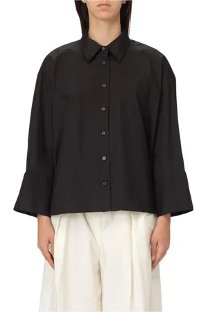 Michael Kors Bluser & Skjorter, Dame, Sort, XS, Bomuld, Hvid Poplin Skjorte til Kvinder