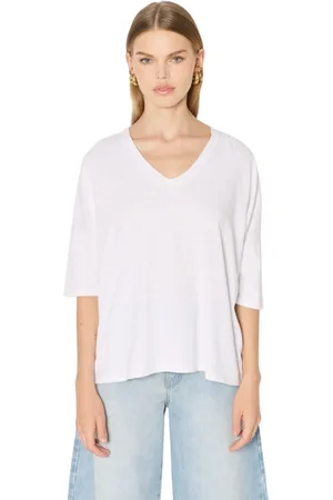 Berenice Top, Dame, Hvid, XS, Bomuld, Tevaailes Hvid T-shirt med vinger på ryggen