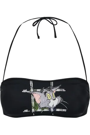 Iceberg Badetøj, Dame, Sort, M, Sort bandeau badedragt top med Tom print på brystet