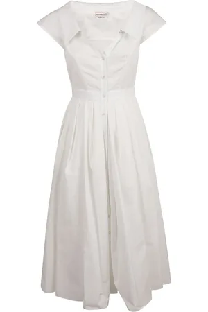 Alexander McQueen Kjole, Dame, Hvid, 2XS, Elegant Designer Kjoler Kollektion