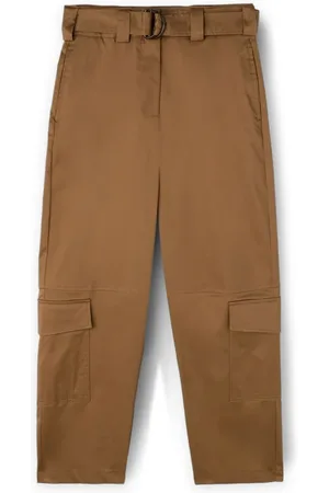 Motivi Bukser, Dame, Brun, M, Satin, Cargobukser i satin