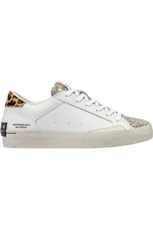 Crime london Sko, Dame, Hvid, 39 EU, Uld, Hvide Distressed Sneakers