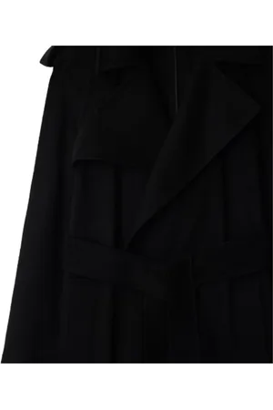 Burberry Frakke, Dame, Sort, 2XS, Uld, Stilfuld Frakke til Alle Sæsoner