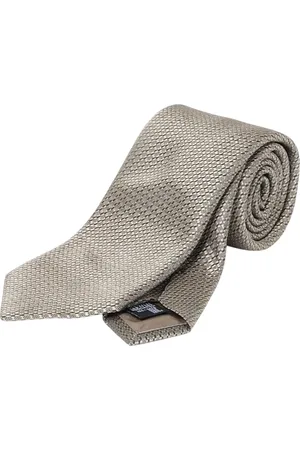 Emporio Armani Tilbehør, Herre, Gul, ONE SIZE, Uld, Luksus Silkeslips med Subtilt Mønster
