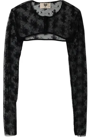 ANIYE BY Top, Dame, Sort, L, Uld, Elegant Ruffle Sort Top