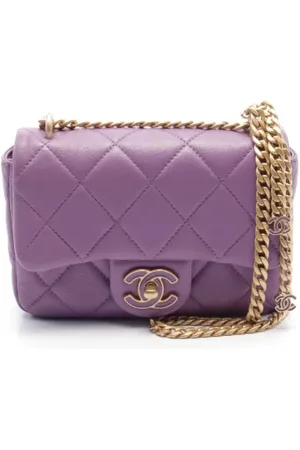 CHANEL Pre-owned, Dame, Lilla, ONE SIZE, Uld, Pre-owned Laeder crossbody-tasker