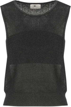 Elisabetta Franchi Strik, Dame, Sort, XS, Smør Strik Tank Top