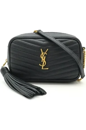 Saint Laurent Pre-owned, Dame, Sort, ONE SIZE, Uld, Pre-owned Laeder crossbody-tasker