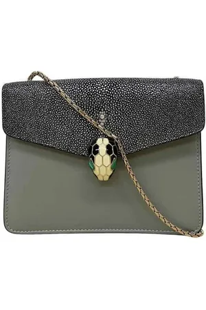 Bvlgari Pre-owned, Dame, Grå, ONE SIZE, Uld, Pre-owned Laeder crossbody-tasker