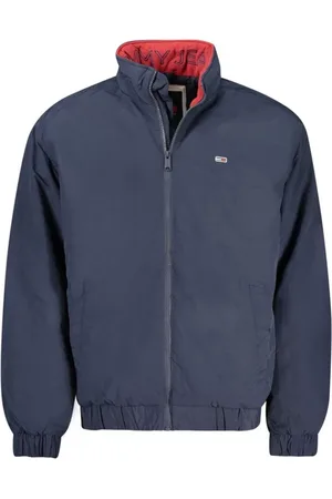 Tommy Hilfiger Jakke, Herre, Blå, 2XL, Polyester, Broderet Logo Langærmet Jakke