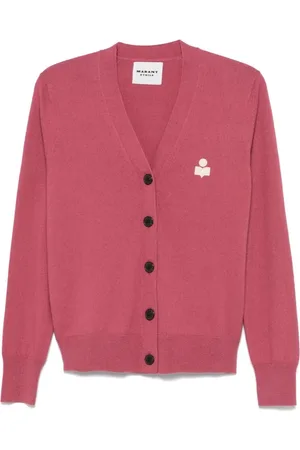 Isabel Marant Strik, Dame, Lyserød, XS, Broderet Logo Sweater