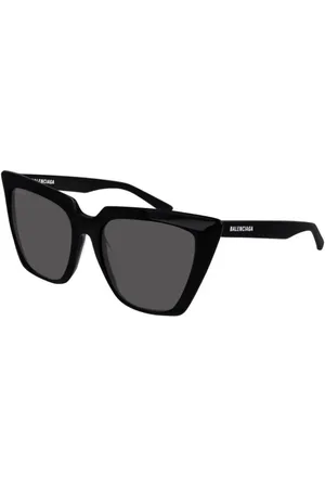 Balenciaga Tilbehør, unisex, Sort, 55 MM, Uld, Stilfulde Sorte Solbriller