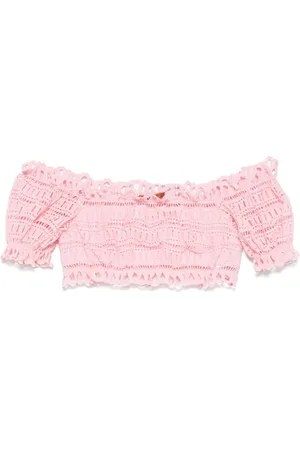 ERMANNO SCERVINO Bluser & Skjorter, Dame, Lyserød, 2XS, Uld, Off-Shoulder Cropped Top