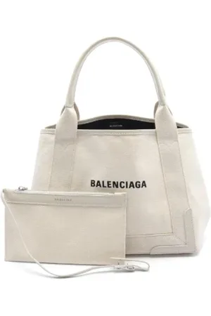 Balenciaga Pre-owned, Dame, Hvid, ONE SIZE, Uld, Pre-owned Canvas totes