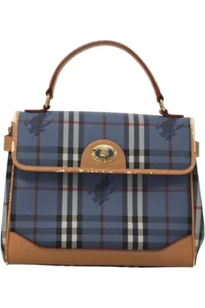 Burberry Pre-owned, Dame, Blå, ONE SIZE, Uld, Pre-owned canvas håndtasker